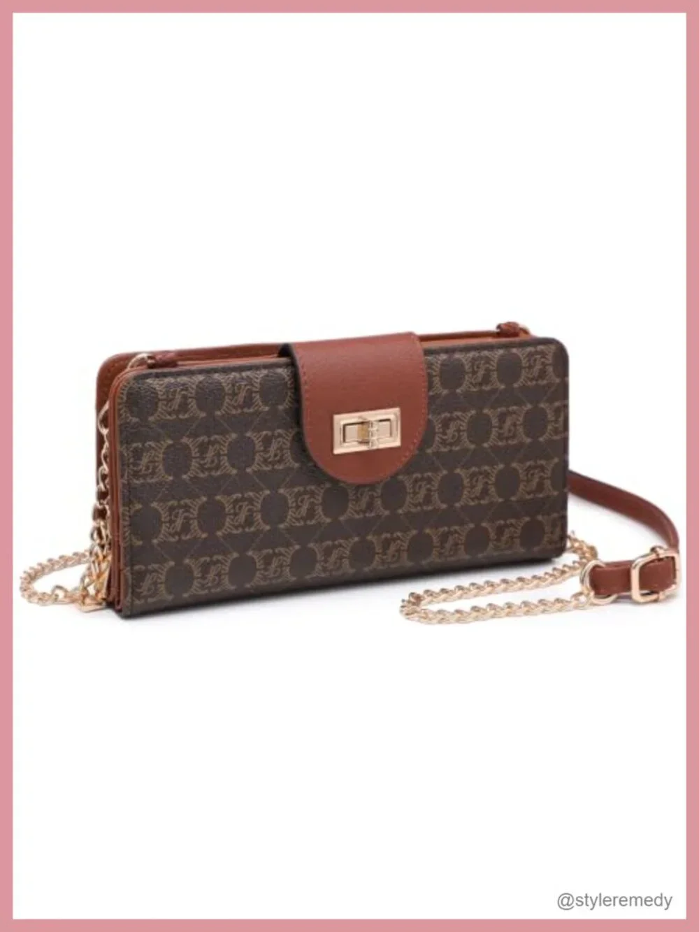 Faux Leather Crossbody Wallet with Phone Pocket & Card Slots